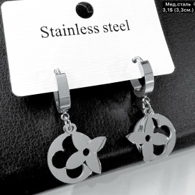 Сережки мед.сталь 10703 (3,3см.)